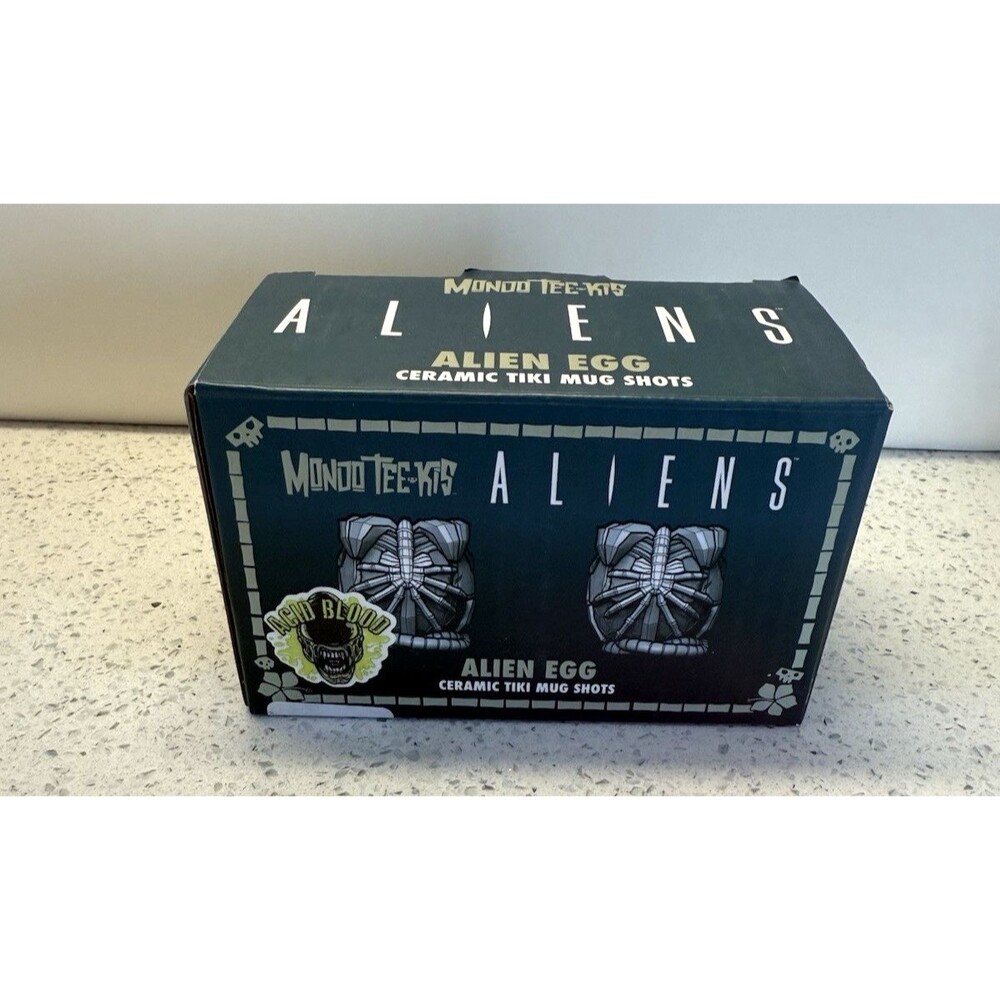 Mondo Tee-Kis Alien Shooter Egg Ceramic Acid Blood Tiki 2019 Green Mug Shots